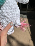 Crocheted Strawberry cow plushie