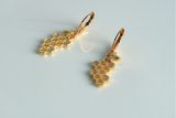Handmade Honeycomb and Bee Charm Earrings