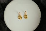 Handmade Abstract Square and Micro Pave Charm Earrings