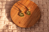 Handmade Abstract Square and Micro Pave Charm Earrings