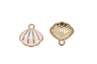 Pink Seashell Charm Earrings