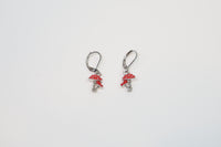 Mushroom charm earrings