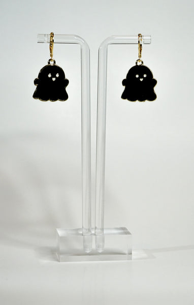 Cute black ghost charm earrings