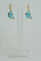 Cute blue ghost charm earrings